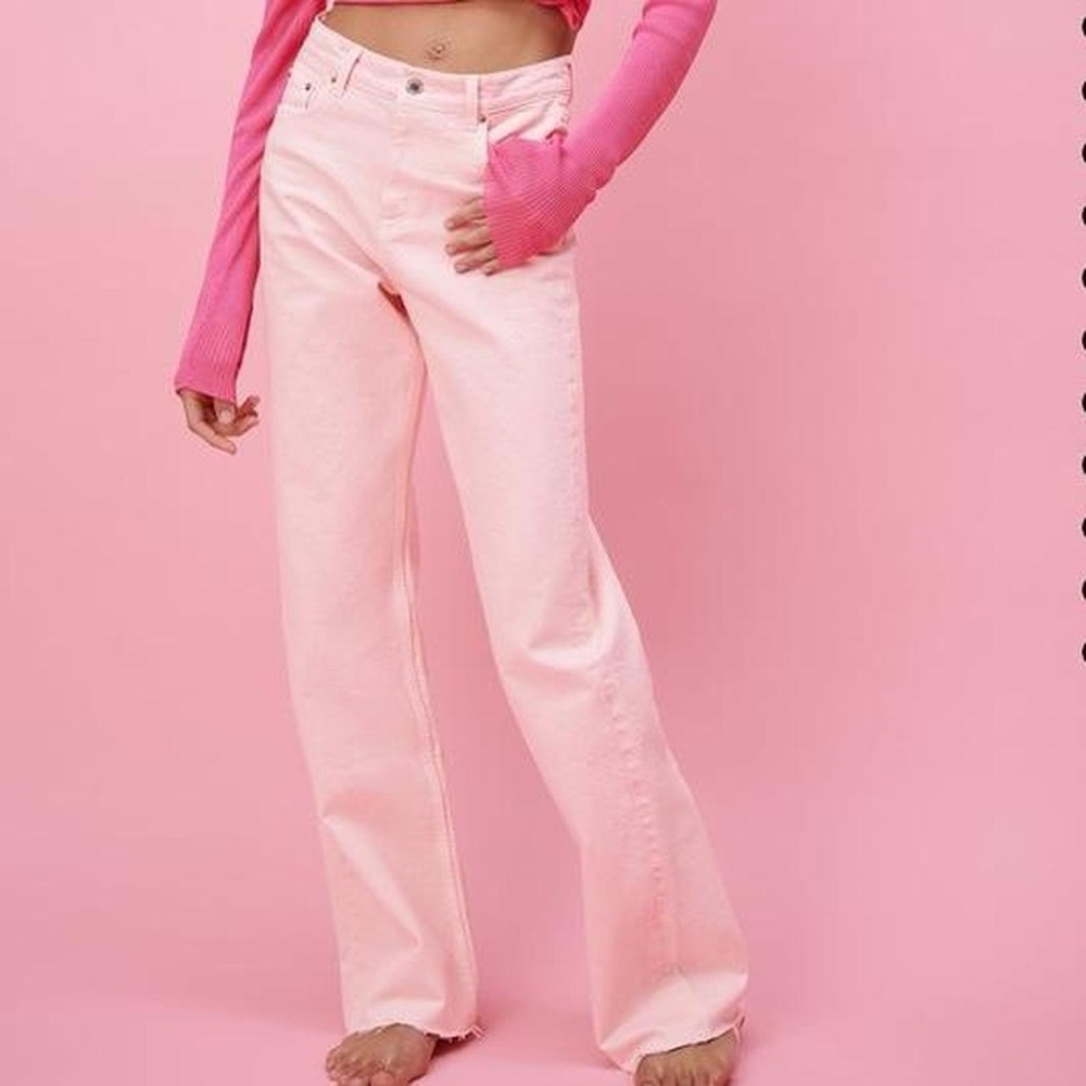 Zara Pink Straight Leg Jeans